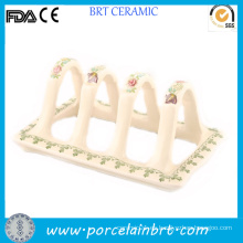 Decorativo de flores impresas cerámica Toast Display Rack